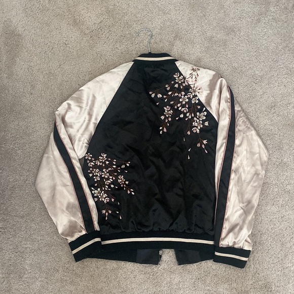 Cotton Candy LA Satin Black Japanese Blossom Jacket - Picture 7 of 9